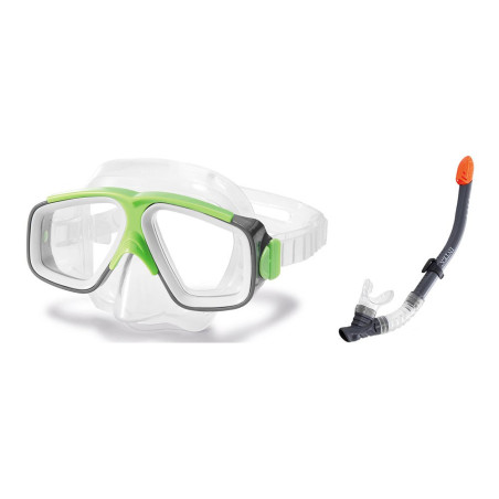 Óculos de proteção e snorkel