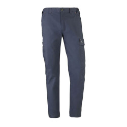 Calça de estrada azul marinho com vários bolsos e tecido elástico, tamanho xxl.