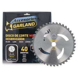 Disco de corte para roçadora, 40 dentes, ø255 x 25,4 x 1,3 mm