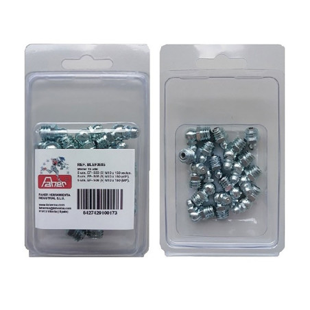 Graxeira reta ef-503 com rosca de 1/4, gas-14 h, blister 10 un