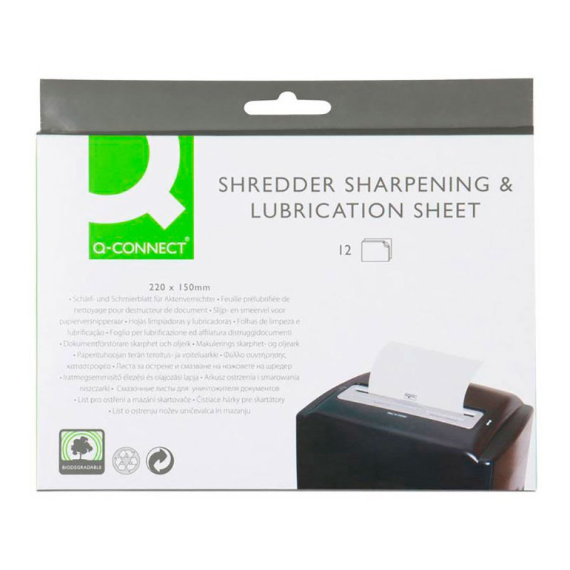 Folhas lubrificantes para trituradores, 220 x 150 mm, 12 un