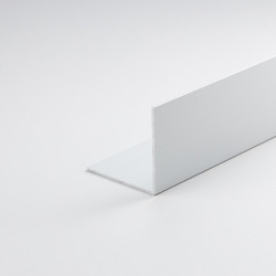 Perfil angular de alumínio prateado para montagem, 1000 x 15 x 15 mm