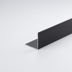 Perfil angular diy em alumínio escovado preto, 1000 x 15 x 15 mm