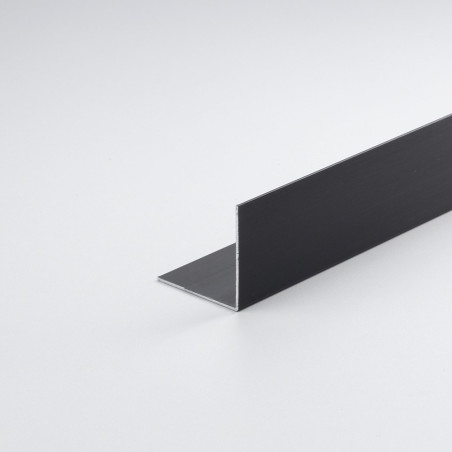 Perfil angular diy em alumínio escovado preto, 1000 x 15 x 15 mm
