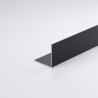 Perfil angular diy em alumínio escovado preto, 1000 x 15 x 15 mm