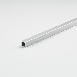 Tubo quadrado de alumínio anodizado 1000 x 20 x 20 mm