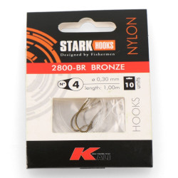 Anzol 2800-br bronze montado recto, tamanho n 2, 10 un