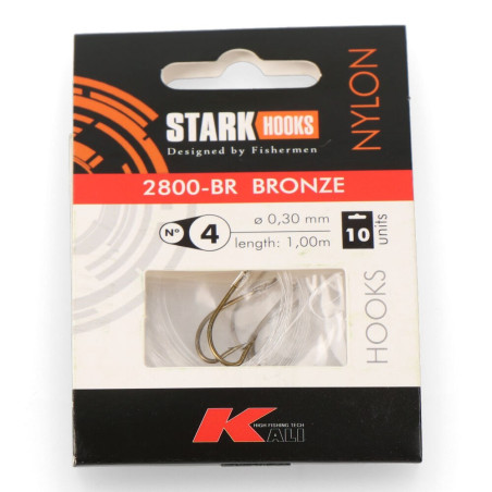 Anzol 2800-br bronze montado recto, tamanho n 4, 10 un