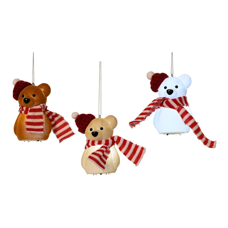 Urso de natal em led para decoração de árvore de natal, cores sortidas