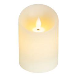 Vela de cera led, com topo curvo, cor cremea, ø7,5 x 10,5 cm