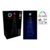 Árvore de natal com 154 leds rgb, preta, para exterior, 150 cm