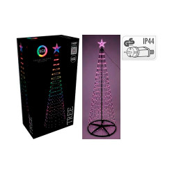 Árvore de natal com 550 leds rgb preta para exterior, 300 cm