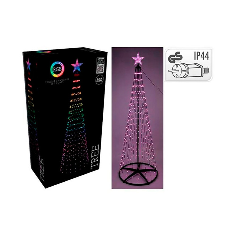 Árvore de natal com 550 leds rgb preta para exterior, 300 cm