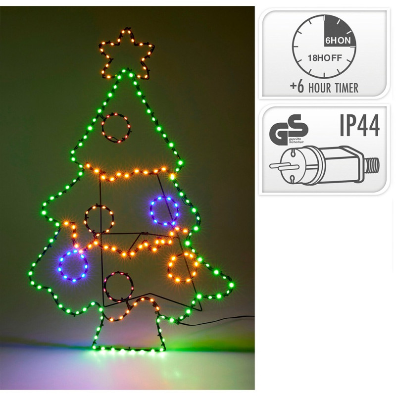 Árvore de natal em led, 201 leds, 80 cm