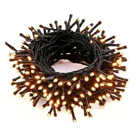 Cordão de luzes led branco quente 4008 com cabo preto