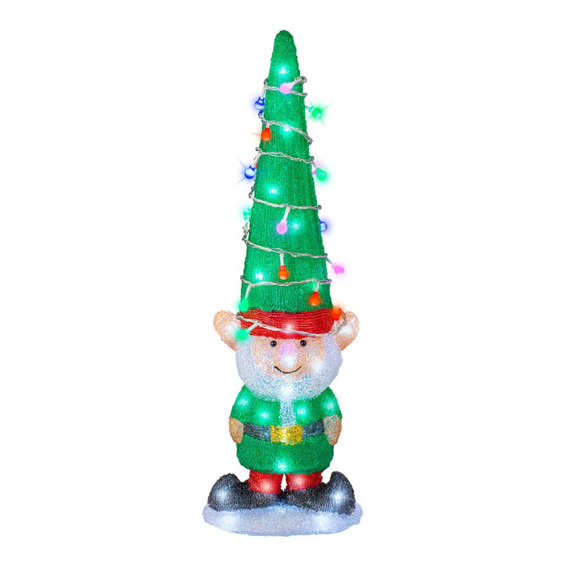 Figura de elfo led para exterior com luz fixa 19 x 12,5 x 60 cm