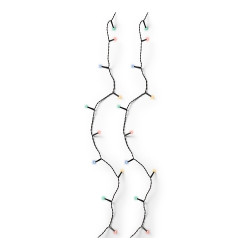Cordão de luzes led multifuncionais para exterior, 8 funções, 120 leds, multicolorido, cabo preto, 9 m