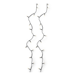 Cordão de luzes led multifuncionais para exterior, 8 funções, 360 leds, branco quente, cabo preto, 27 m