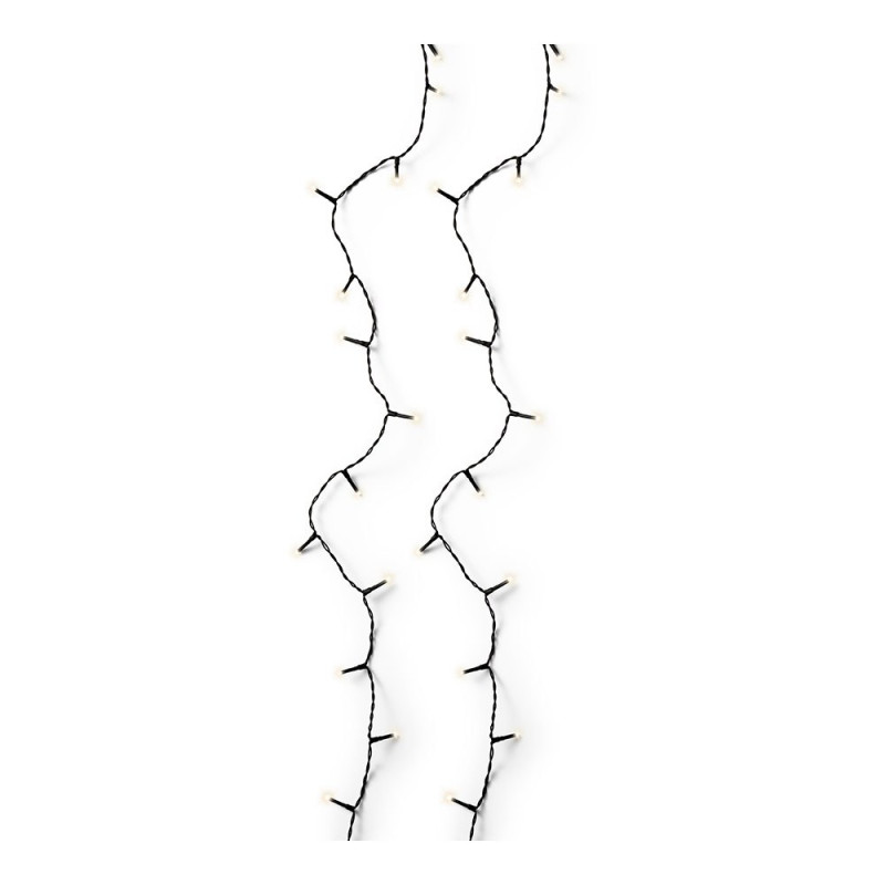 Cordão de luzes led multifuncionais para exterior, 8 funções, 360 leds, branco quente, cabo preto, 27 m