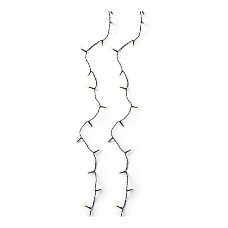 Cordão de luzes led multifuncionais para exterior, 8 funções, 360 leds, branco quente, cabo preto, 27 m