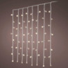 Cortina de luzes led externas em branco quente, fixa, com cabo transparente, 2 x 2 m