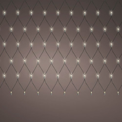 Rede de iluminação led fixa para exterior, branco quente, cabo preto, 1,3 x 1 m