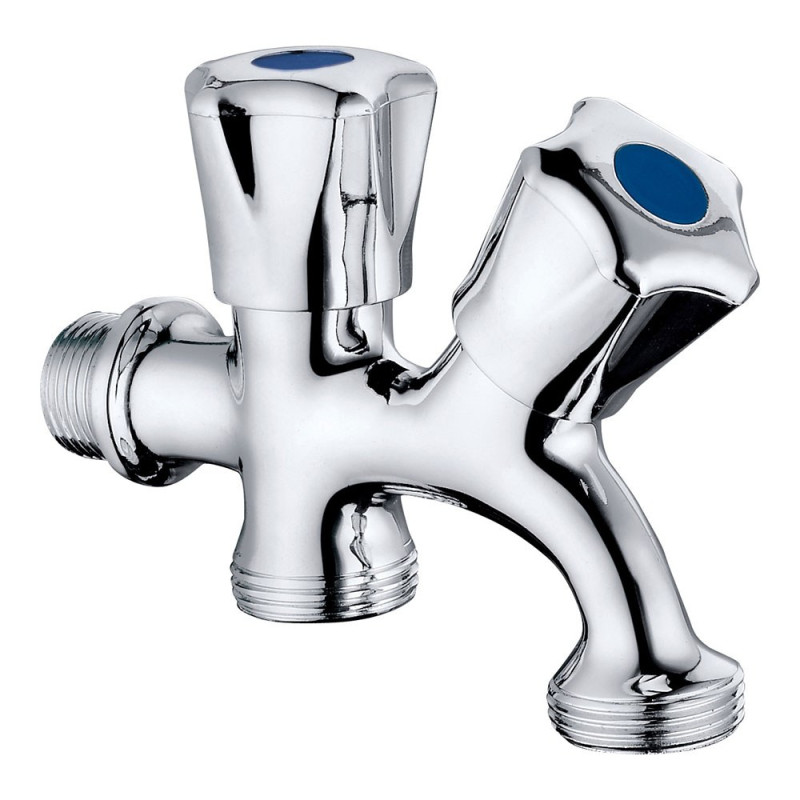 Torneira de máquina de lavar roupa - louça, série basic, cromada, ½ x ¾ x ¾ pol, 112 x 84,5 mm