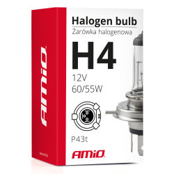 Lâmpada halógena H4 12V 60/55W com filtro UV (E8) AMIO-01268