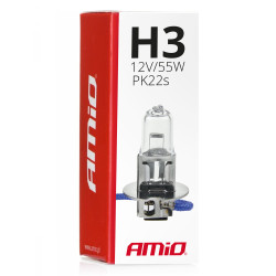 Lâmpada halógena H3 12V 55W com filtro UV (E8) AMIO-01478