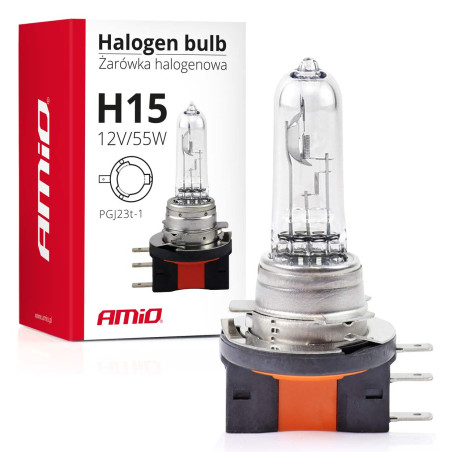 Lâmpada halógena H15 12V 55W AMIO-01490