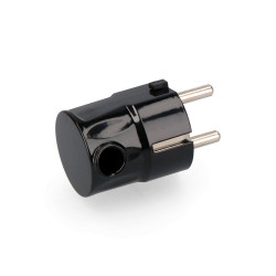 Ficha tipo f t/tl 16a saída lateral 4,8mm preta (embalada)