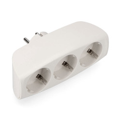 T/tl multiconector triplo saída tipo f 4,8mm economic max 3680w branco (embalado)