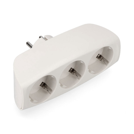 T/tl multiconector triplo saída tipo f 4,8mm economic max 3680w branco (embalado)