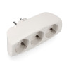 T/tl multiconector triplo saída tipo f 4,8mm economic max 3680w branco (embalado)
