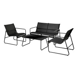 Conjunto de jardim preto de 4 peças