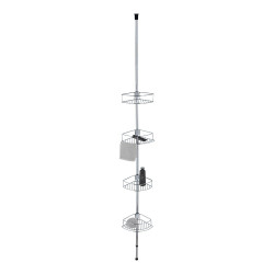 Prateleira de canto telescópica em aço inoxidável, dolcedo, 31 x 23 x 65 - 275 cm