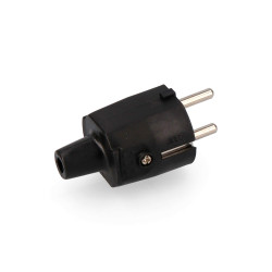 Ficha de borracha 10/16a 250v t/tl ip44 4,8mm preta (embalada)