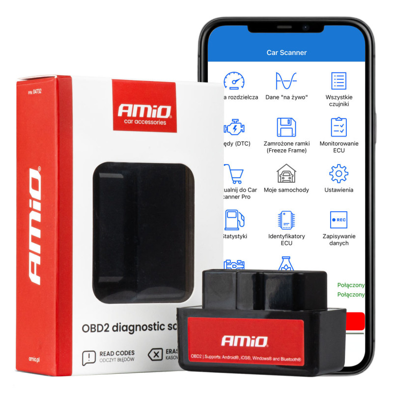 Interface de Diagnóstico para Scanner AMiO OBD2 BT mini AMIO