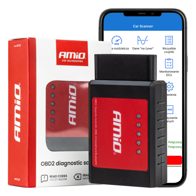 Interface de Diagnóstico para Scanner OBD2 BT XL AMIO