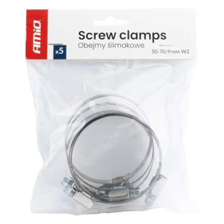 Abraçadeira Sem-Fim (Serflex) 5 peças 50–70 mm / 9 mm W2 AMIO