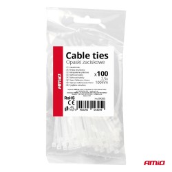 Abraçadeiras de Nylon Brancas 2,5×100mm 100 un AMIO