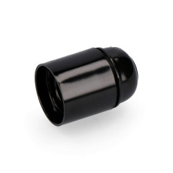 Porta-lâmpadas em baquelite reforçado e-27 preto (embalado)