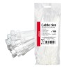 Abraçadeiras de nylon brancas 4,8×200mm, pacote com 100 unidades. AMIO-04310