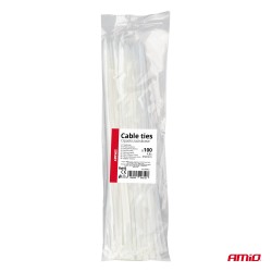 Abraçadeiras de Nylon Brancas 4,8×350mm 100 un AMIO
