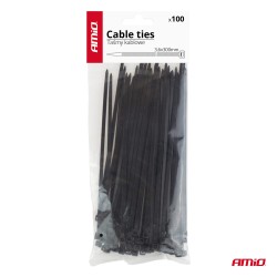 Abraçadeiras de Nylon Pretas 3,6×300mm 100 un AMIO