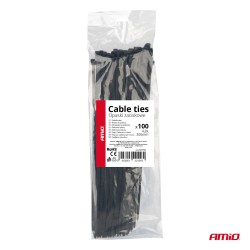 Abraçadeiras de Nylon Pretas 4,8×300mm 100 un AMIO