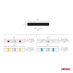 Conjunto de Terminais Conectores Estanhados Manga Termorretrátil 100 un AMIO