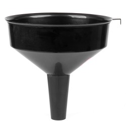 Funil Universal de Plástico Preto para Combustível Líquido e Água 30 cm AMIO