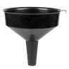 Funil Universal de Plástico Preto para Combustível Líquido e Água 30 cm AMIO