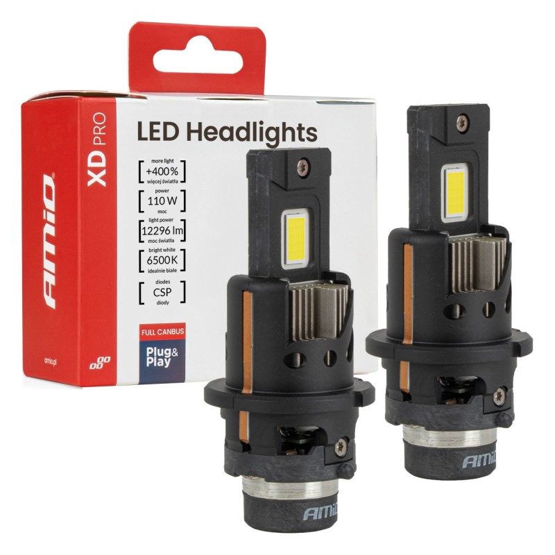 Kit 2 Lâmpadas LED Automotivas XD PRO D2S D2R FULL CANBUS AMIO